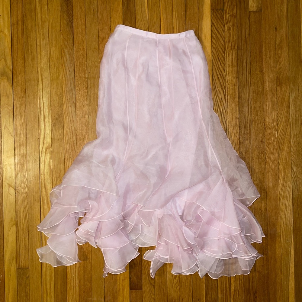 Y2K silk maxi skirt